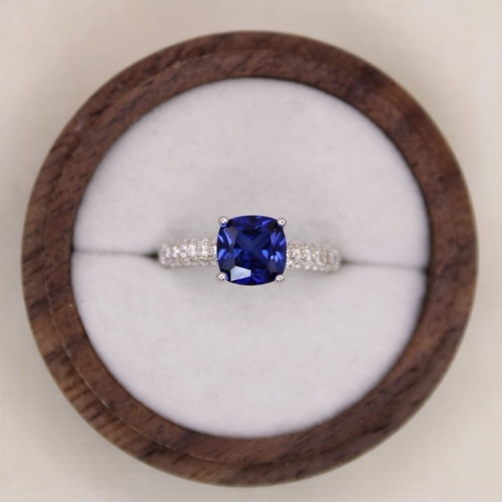 2.2 Carat Swiss Sapphire Sterling Silver ring